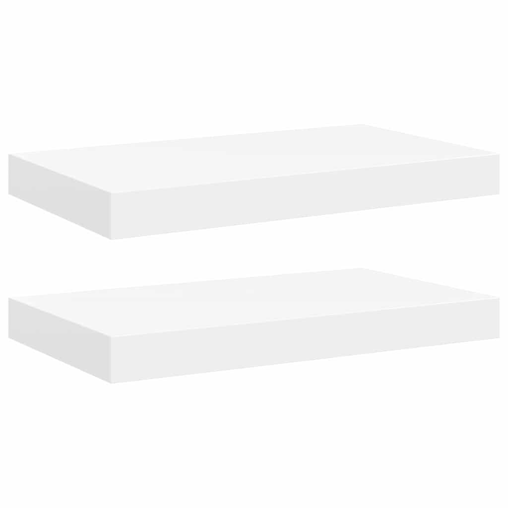 Scaffali a Parete 2 pz Bianchi 40x23,5x3,8 cm in MDF