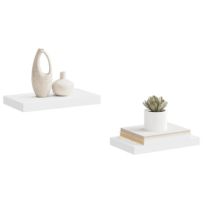 Scaffali a Parete 2 pz Bianchi 40x23,5x3,8 cm in MDF | homemem39