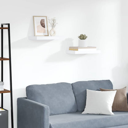 Scaffali a Parete 2 pz Bianchi 40x23,5x3,8 cm in MDF