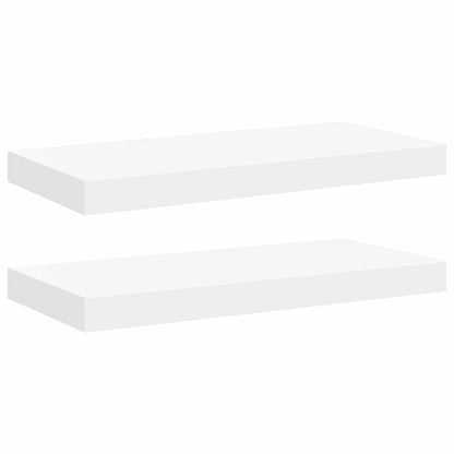 Scaffali a Parete 2 pz Bianchi 50x23,5x3,8 cm in MDF