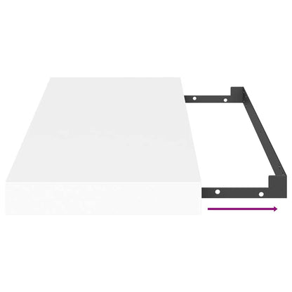 Scaffali a Parete 2 pz Bianchi 50x23,5x3,8 cm in MDF | homemem39