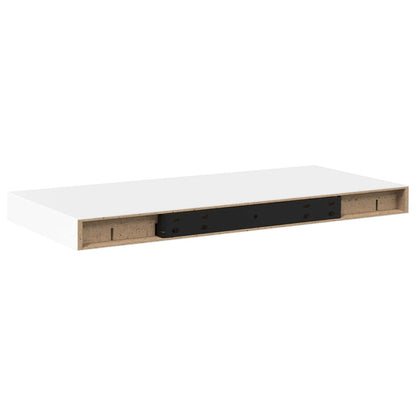 Scaffali a Parete 2 pz Bianchi 50x23,5x3,8 cm in MDF