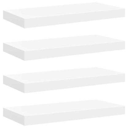 Scaffali a Parete 4 pz Bianchi 50x23,5x3,8 cm in MDF
