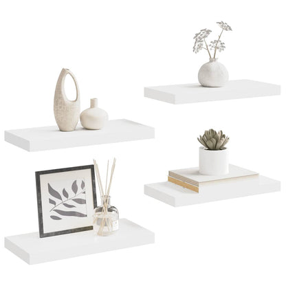Scaffali a Parete 4 pz Bianchi 50x23,5x3,8 cm in MDF | homemem39