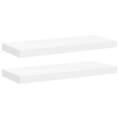 Scaffali a Parete 2 pz Bianchi 60x23,5x3,8 cm in MDF | homemem39