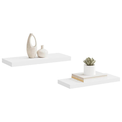 Scaffali a Parete 2 pz Bianchi 60x23,5x3,8 cm in MDF | homemem39