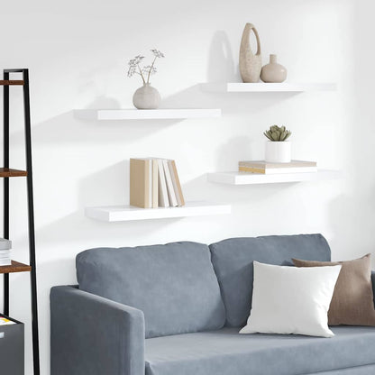 Scaffali a Parete 4 pz Bianchi 60x23,5x3,8 cm in MDF | homemem39