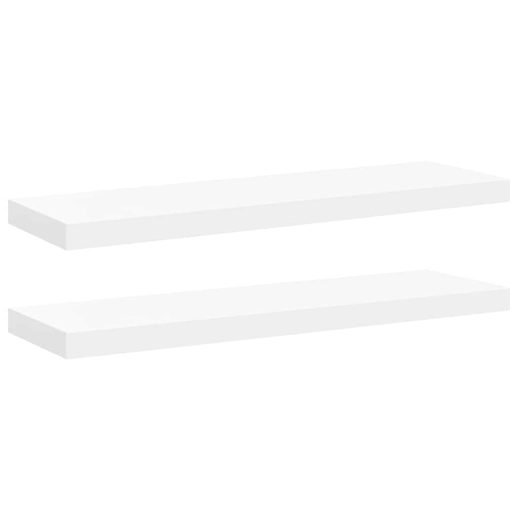 Scaffali a Parete 2 pz Bianchi 80x23,5x3,8 cm in MDF | homemem39