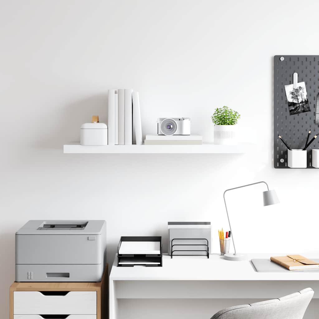 Scaffale a Parete Bianco 90x23,5x3,8 cm in MDF | homemem39