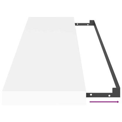 Scaffale a Parete Bianco 90x23,5x3,8 cm in MDF | homemem39