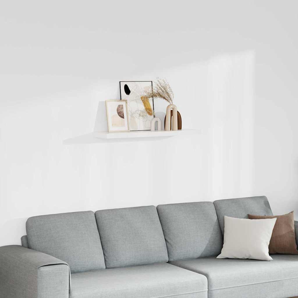 Scaffale a Parete Bianco 90x23,5x3,8 cm in MDF | homemem39
