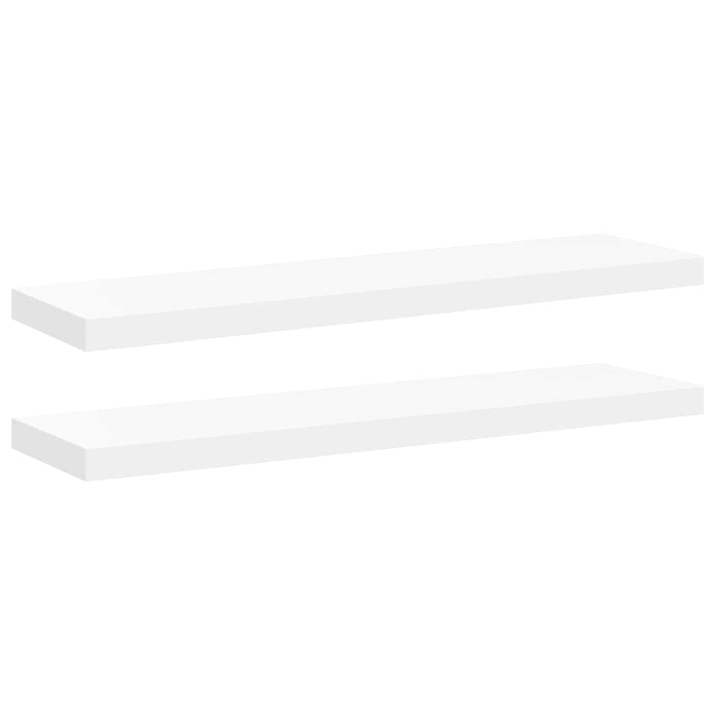 Scaffali a Parete 2 pz Bianchi 90x23,5x3,8 cm in MDF | homemem39