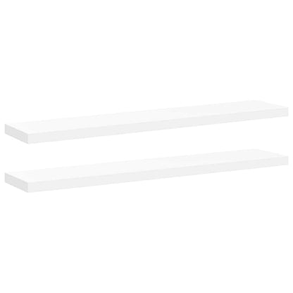 Scaffali a Parete 2 pz Bianchi 120x23,5x3,8 cm in MDF | homemem39