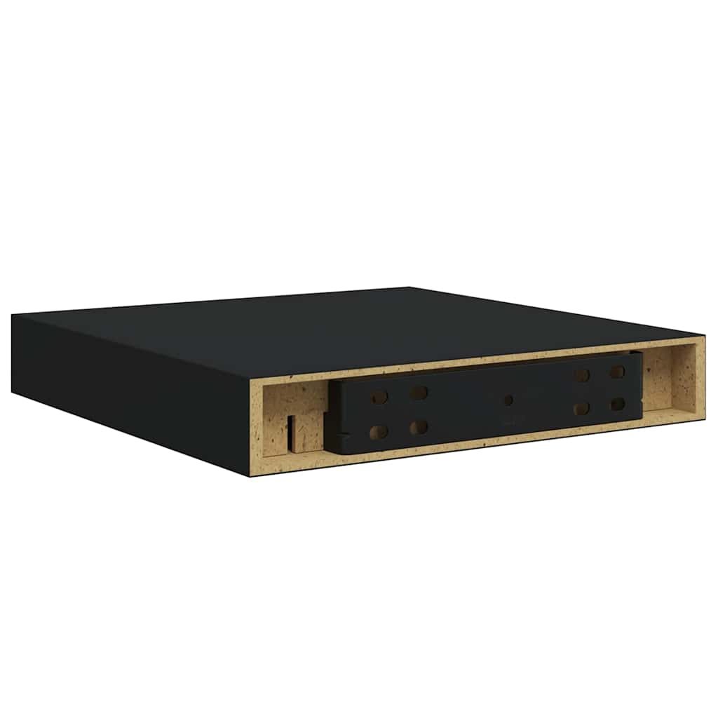 Scaffale a Parete Nero 23x23,5x3,8 cm in MDF | homemem39