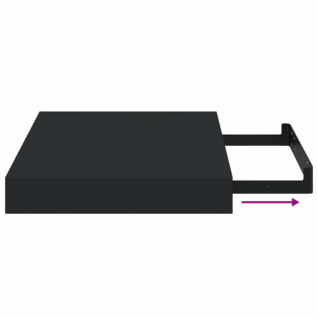Scaffale a Parete Nero 23x23,5x3,8 cm in MDF | homemem39