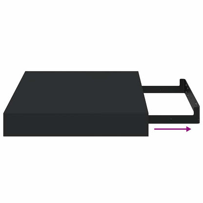 Scaffale a Parete Nero 23x23,5x3,8 cm in MDF | homemem39