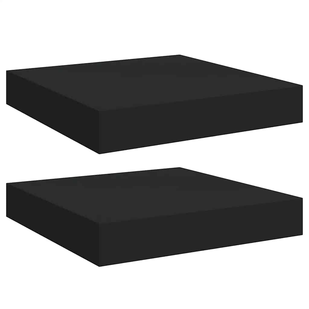 Scaffali a Parete 2 pz Neri 23x23,5x3,8 cm in MDF | homemem39