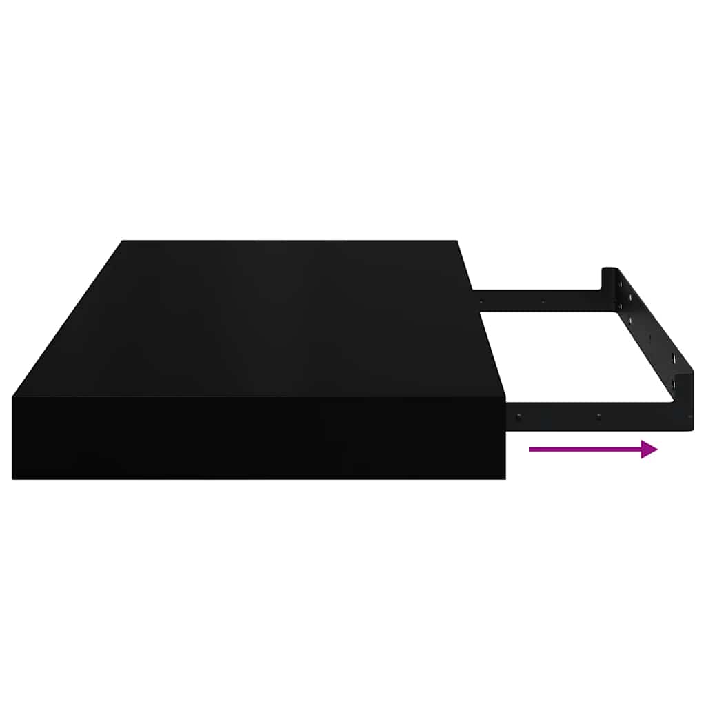 Scaffali a Parete 4 pz Neri 40x23,5x3,8 cm in MDF | homemem39