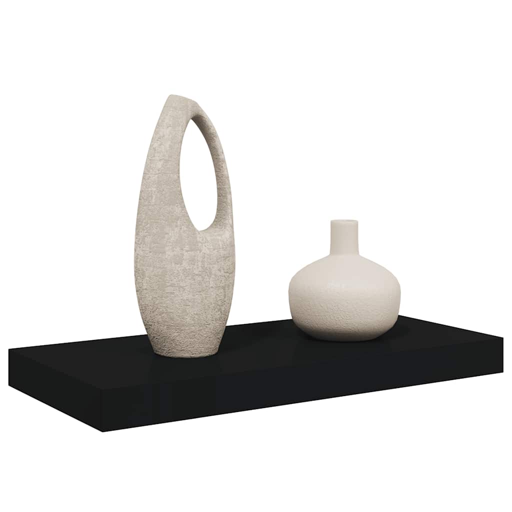 Scaffale a Parete Nero 50x23,5x3,8 cm in MDF | homemem39