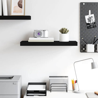 Scaffale a Parete Nero 60x23,5x3,8 cm in MDF | homemem39