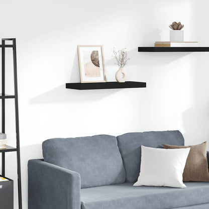 Scaffale a Parete Nero 60x23,5x3,8 cm in MDF | homemem39