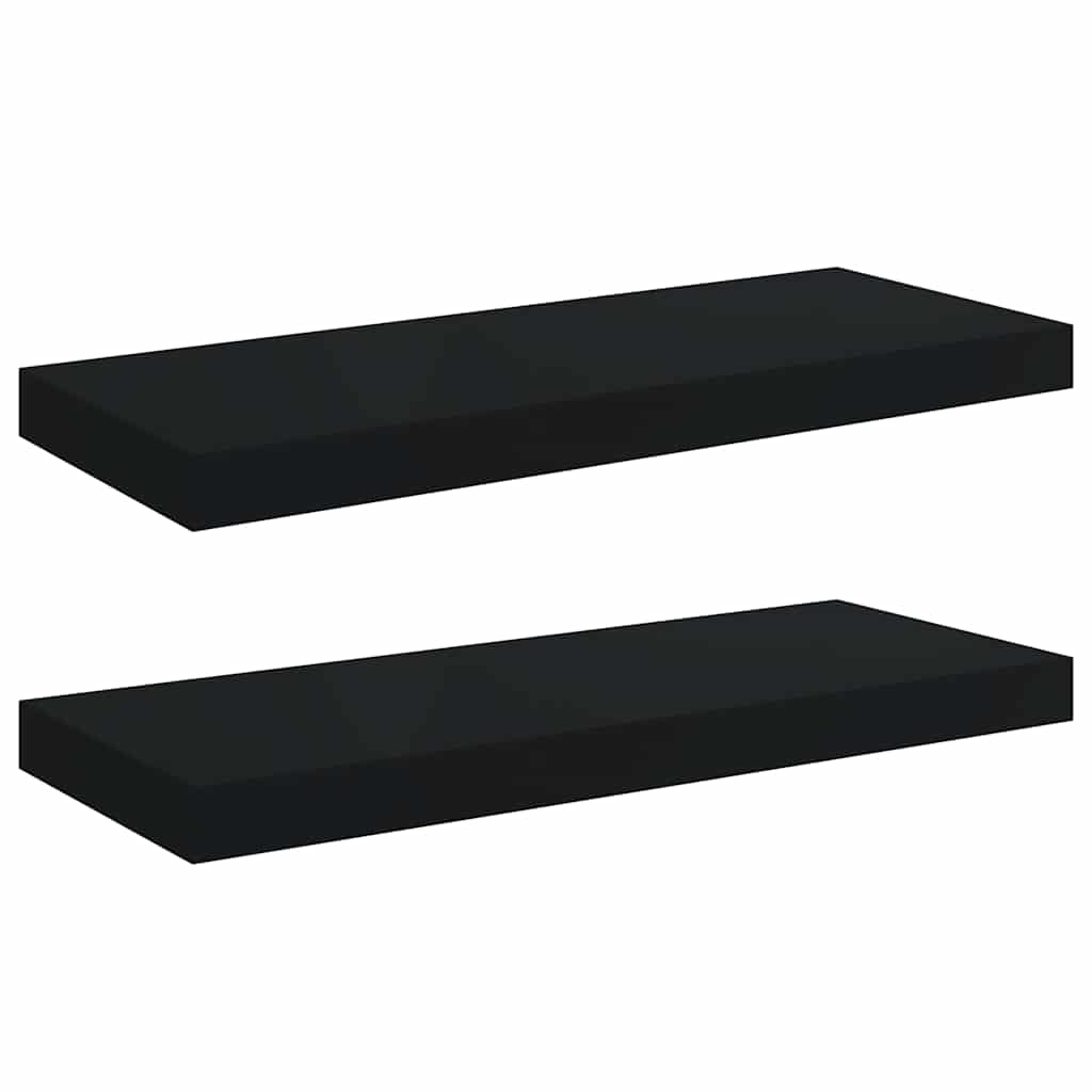 Scaffali a Parete 2 pz Neri in MDF