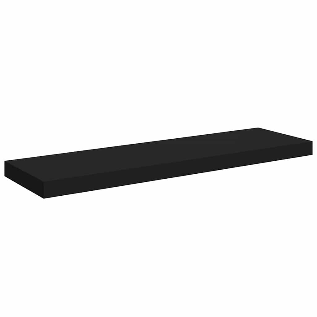 Scaffale a Parete Nero 80x23,5x3,8 cm in MDF