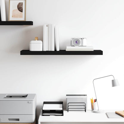 Scaffale a Parete Nero 80x23,5x3,8 cm in MDF | homemem39