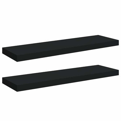 Scaffali a Parete 2 pz Neri 80x23,5x3,8 cm in MDF | homemem39