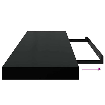 Scaffali a Parete 2 pz Neri 80x23,5x3,8 cm in MDF | homemem39