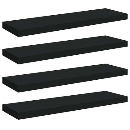 Scaffali a Parete 4 pz Neri 80x23,5x3,8 cm in MDF