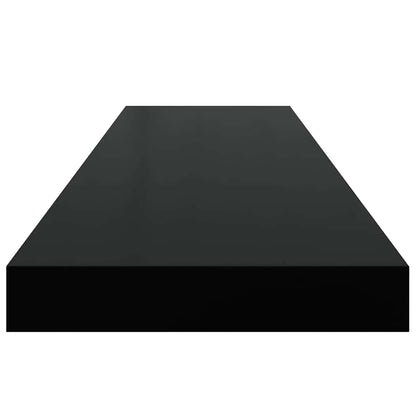 Scaffale a Parete Nero 90x23,5x3,8 cm in MDF