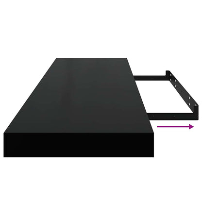 Scaffale a Parete Nero 90x23,5x3,8 cm in MDF | homemem39