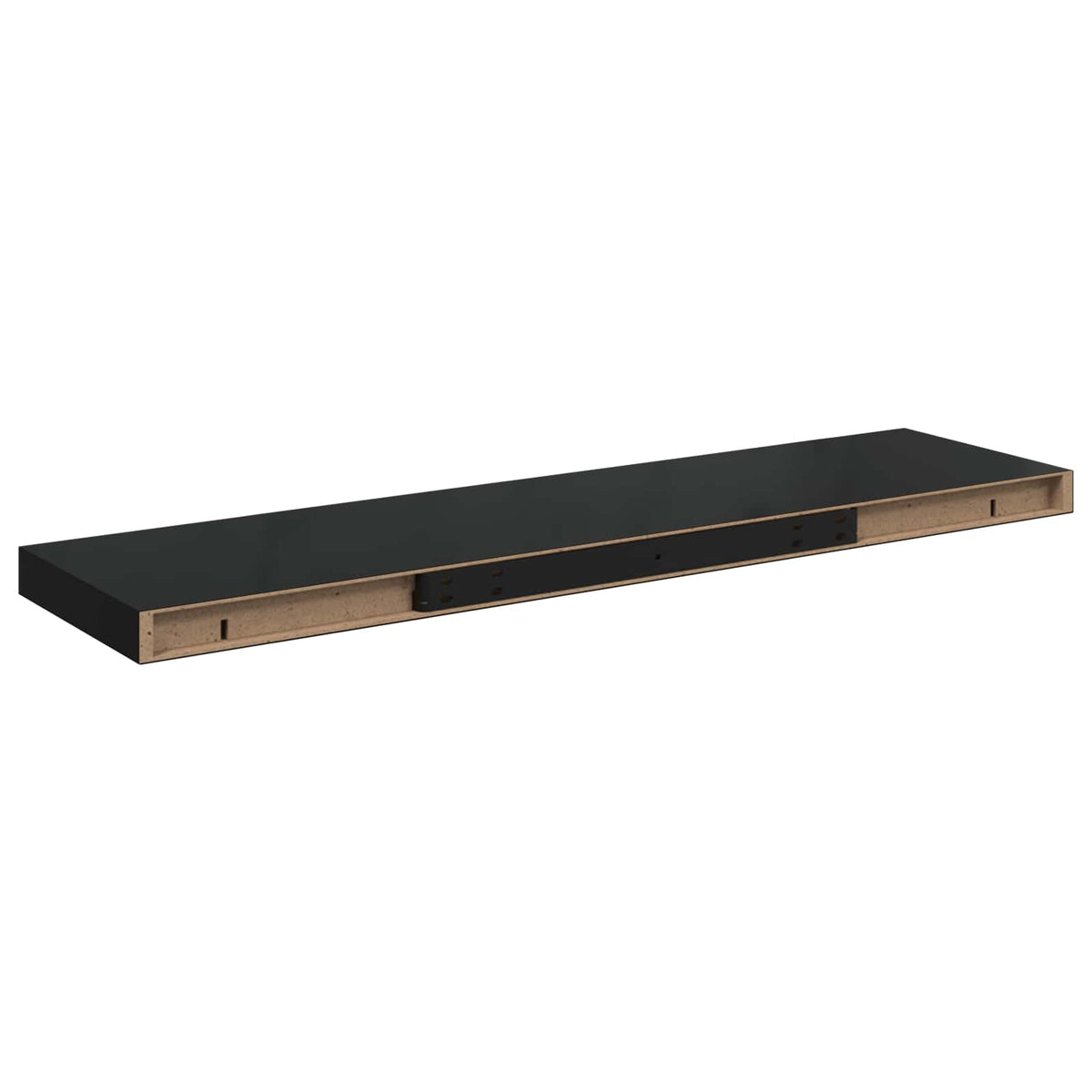 Scaffale a Parete Nero 90x23,5x3,8 cm in MDF