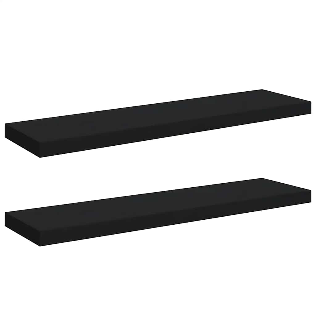 Scaffali a Parete 2 pz Neri 90x23,5x3,8 cm in MDF | homemem39
