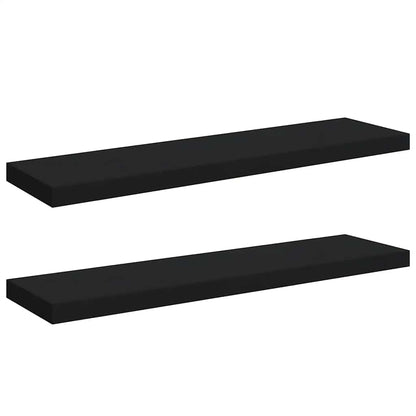 Scaffali a Parete 2 pz Neri 90x23,5x3,8 cm in MDF | homemem39
