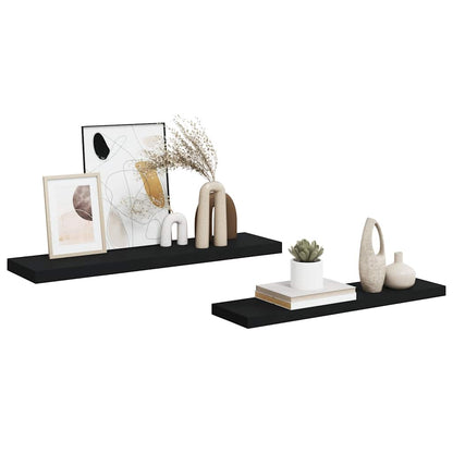 Scaffali a Parete 2 pz Neri 90x23,5x3,8 cm in MDF | homemem39