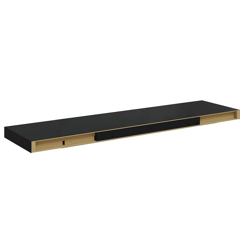Scaffali a Parete 2 pz Neri 90x23,5x3,8 cm in MDF | homemem39