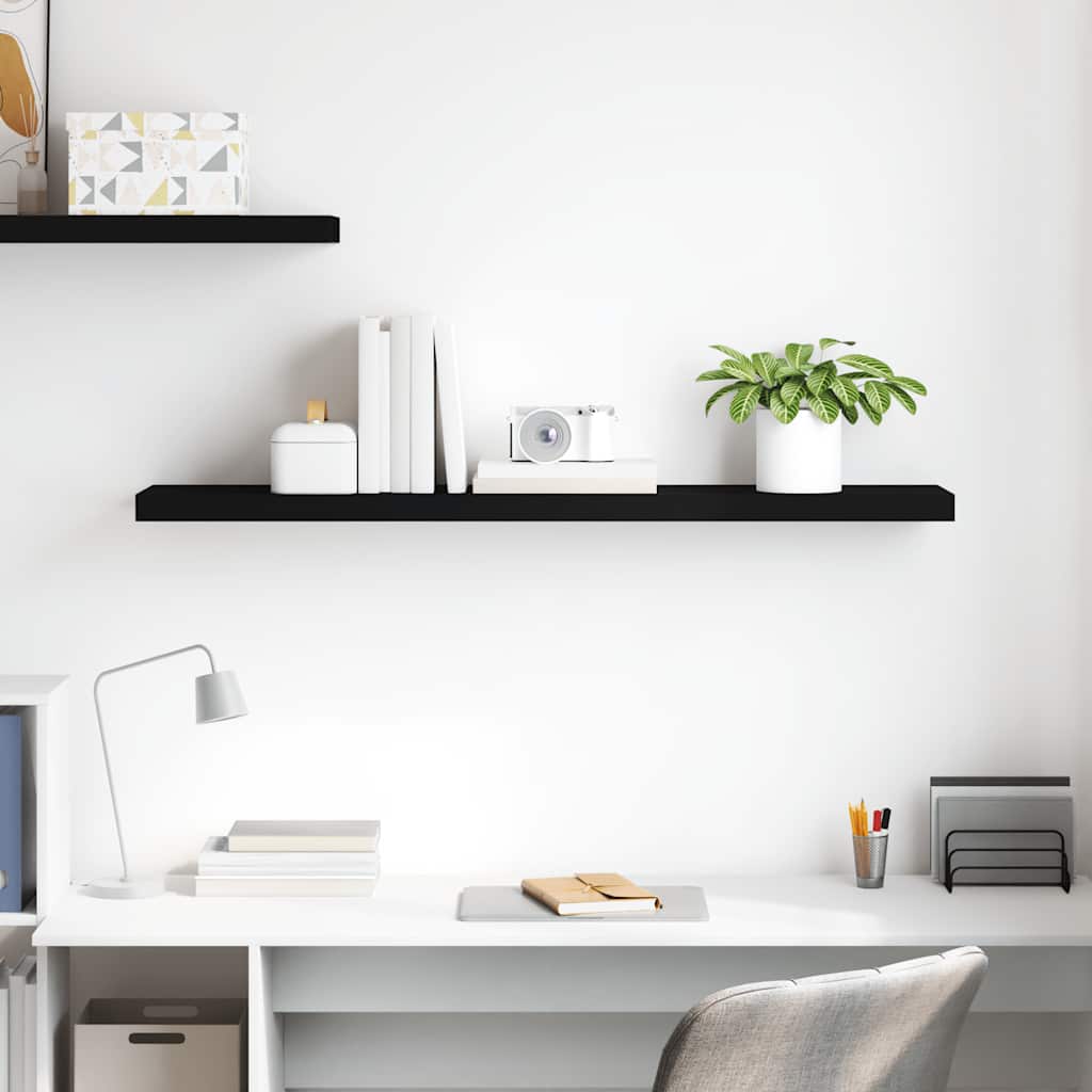 Scaffale a Parete Nero 120x23,5x3,8 cm in MDF | homemem39