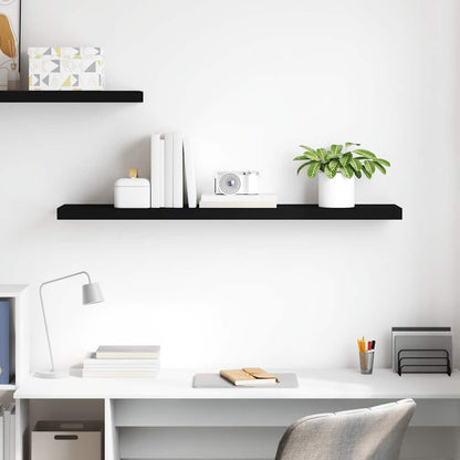 Scaffale a Parete Nero 120x23,5x3,8 cm in MDF | homemem39