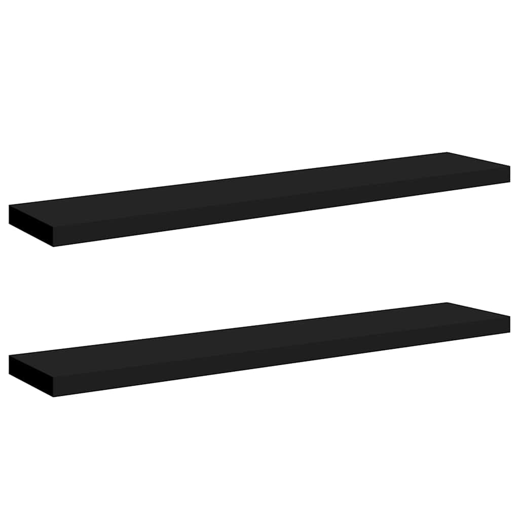 Scaffali a Parete 2 pz Neri 120x23,5x3,8 cm in MDF | homemem39