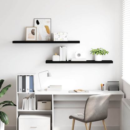 Scaffali a Parete 2 pz Neri 120x23,5x3,8 cm in MDF | homemem39