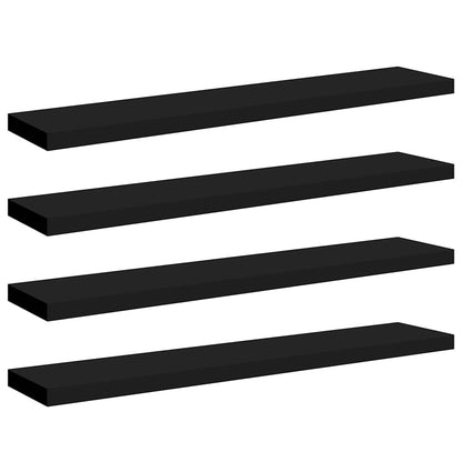 Scaffali a Parete 4 pz Neri 120x23,5x3,8 cm in MDF | homemem39