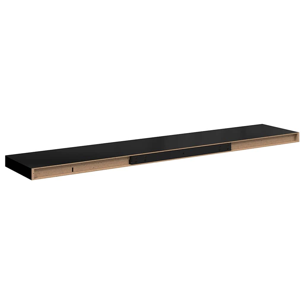 Scaffali a Parete 4 pz Neri 120x23,5x3,8 cm in MDF | homemem39