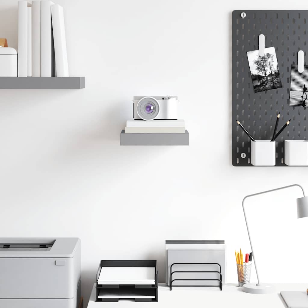 Scaffale a Parete Grigio 23x23,5x3,8 cm in MDF | homemem39