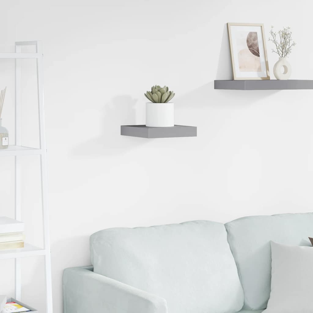 Scaffale a Parete Grigio 23x23,5x3,8 cm in MDF | homemem39