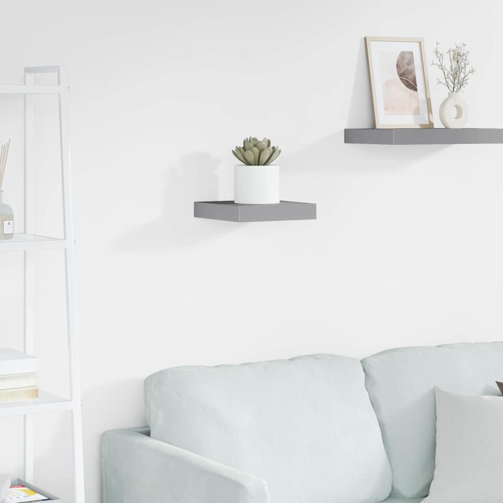 Scaffale a Parete Grigio 23x23,5x3,8 cm in MDF