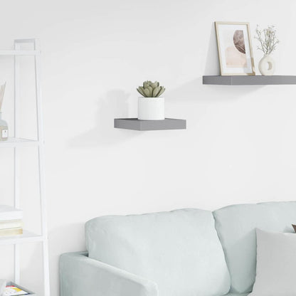 Scaffale a Parete Grigio 23x23,5x3,8 cm in MDF