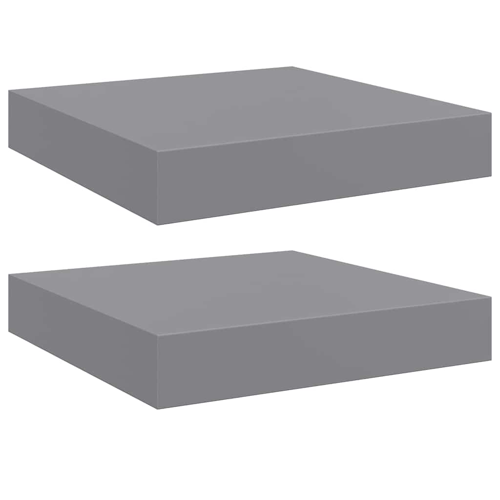 Scaffali a Parete 2 pz Grigi 23x23,5x3,8 cm in MDF