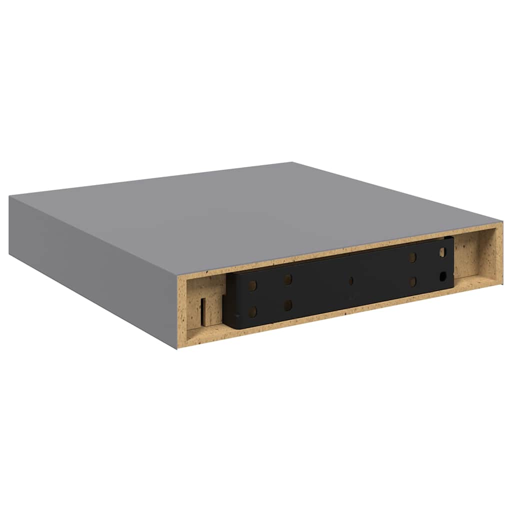 Scaffali a Parete 2 pz Grigi 23x23,5x3,8 cm in MDF | homemem39